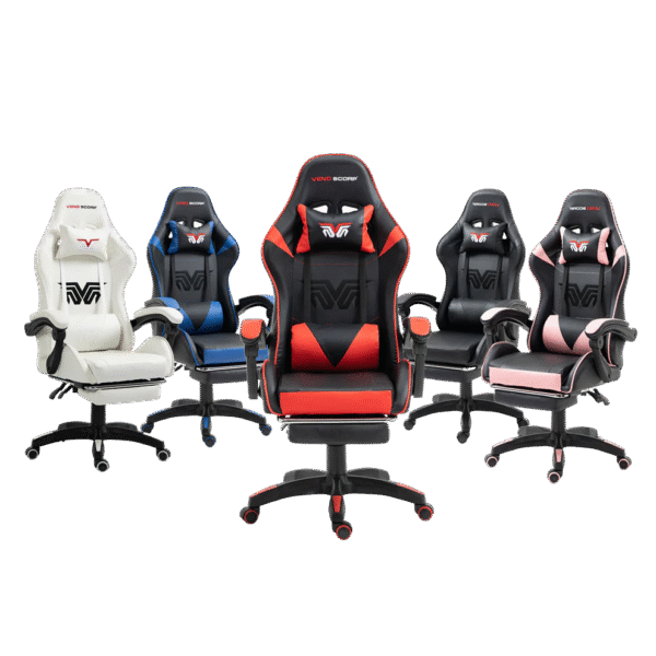 Veno Scorp X1 Gaming Chair, Reclining PU Leather Computer Chair with 360 Degree Swivel Seat, Footrest, Removable Headrest and Lumber Support